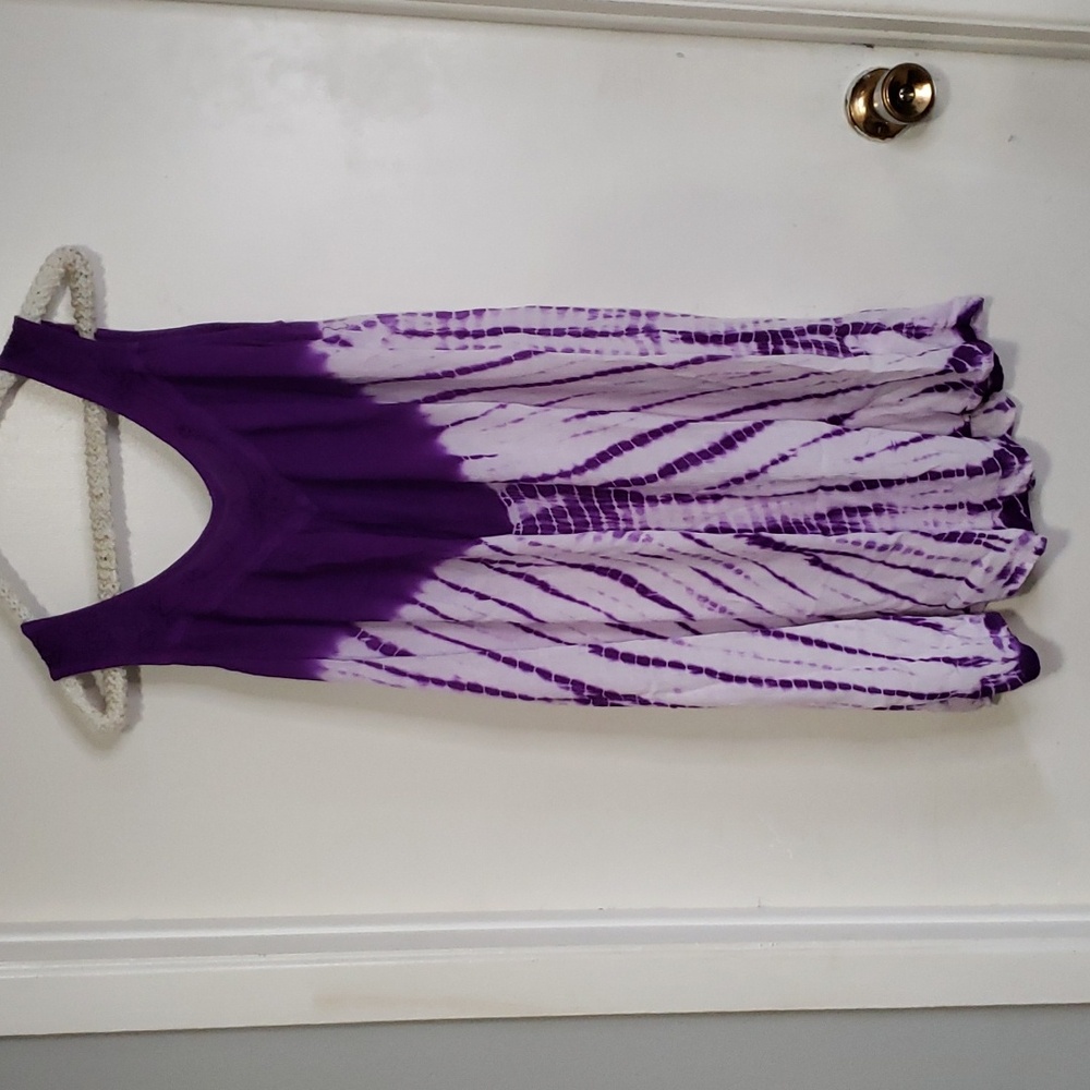 Purple and White Tie Dye Dress